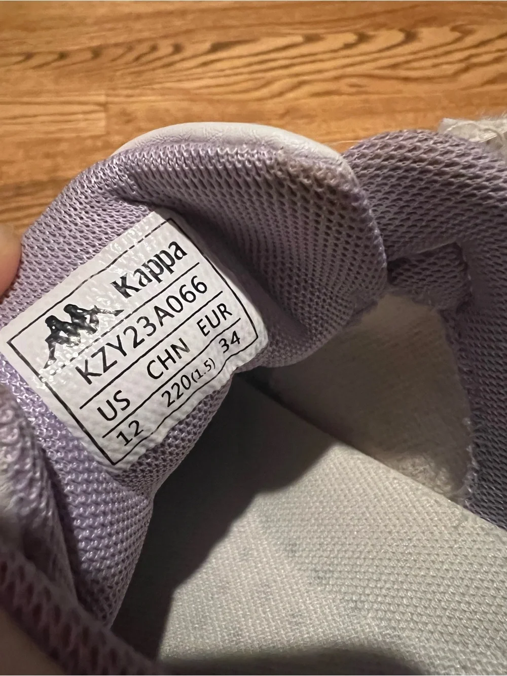 Kappa Kids White & Lavender Velcro Lace-Up Sneakers